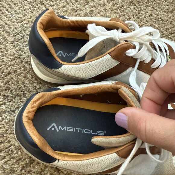 Ambitious Men's Slow Lace-Up Sneaker Leather Neutral EU Size 42 EUC - Picture 9 of 14